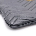 Gucci GG Marmont Clutch Black Leather Gold — view 4