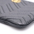 Gucci GG Marmont Clutch Black Leather Gold — view 5