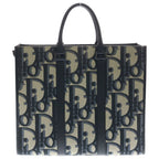 Dior Oblique East Waist Tote Maxi Jacquard Canvas Beige Black
