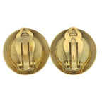 Chanel CC Logo Oval Earrings Gold Black — view 2
