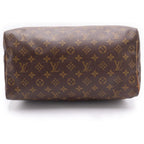 Louis Vuitton Monogram Speedy 35 Boston Bag Brown Leather Gold — view 4