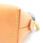 Louis Vuitton Pochette Cosmetic Pouch Case Navy Brown Leather Canvas Gold — view 5