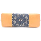 Louis Vuitton Pochette Cosmetic Pouch Case Navy Brown Leather Canvas Gold — view 4