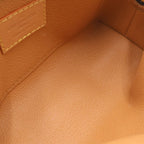 Louis Vuitton Pochette Cosmetic Pouch Case Navy Brown Leather Canvas Gold — view 8