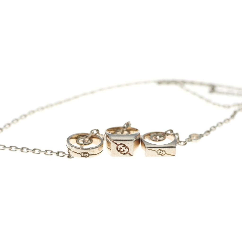 Gucci Diagonal Interlocking Necklace Three Piece Charm — view 3