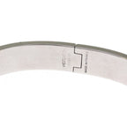 Hermes Click Logo Enamel Bangle Bracelet Silver Black — view 5