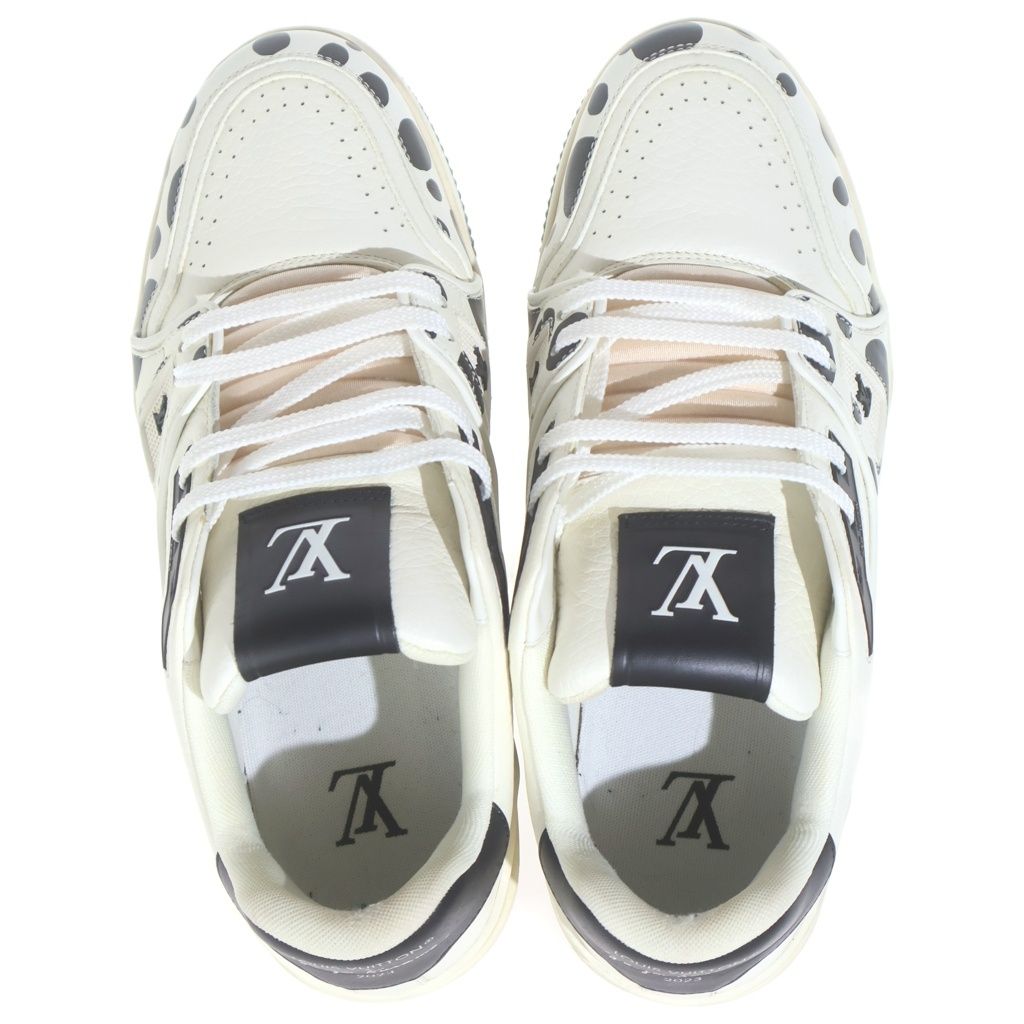 Louis Vuitton Yayoi Kusama LV Trainer Line Sneakers Black White — view 4