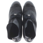 Chanel CC Logo Ribbon Pearl Short Boots Black — view 4