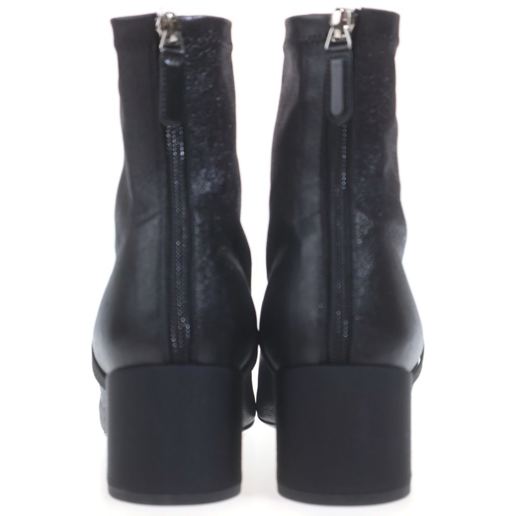 Chanel CC Logo Ribbon Pearl Short Boots Black — view 3