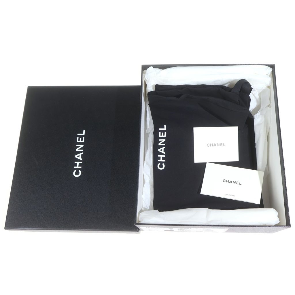 Chanel CC Logo Ribbon Pearl Short Boots Black — view 6