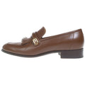 Gucci Gold Quilted Tassel Leather Loafers Brown with Fringe