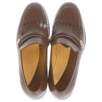 Gucci Gold Quilted Tassel Leather Loafers Brown with Fringe — view 4