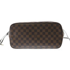 Louis Vuitton Damier Neverfull Tote Brown Leather Gold — view 4