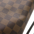 Louis Vuitton Damier Neverfull Tote Brown Leather Gold — view 6