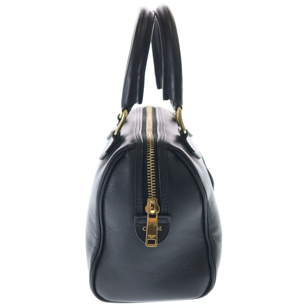 Celine Cuill Triomphe Smooth Calfskin Small Boston Shoulder Handbag Black — view 3