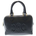 Celine Cuill Triomphe Smooth Calfskin Small Boston Shoulder Handbag Black