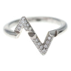 Louis Vuitton 18k White Gold LV Vault Upside Down Diamond Ring