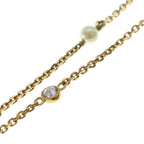 Dior CD Logo Faux Pearl Rhinestone Pendant Chain Gold — view 5
