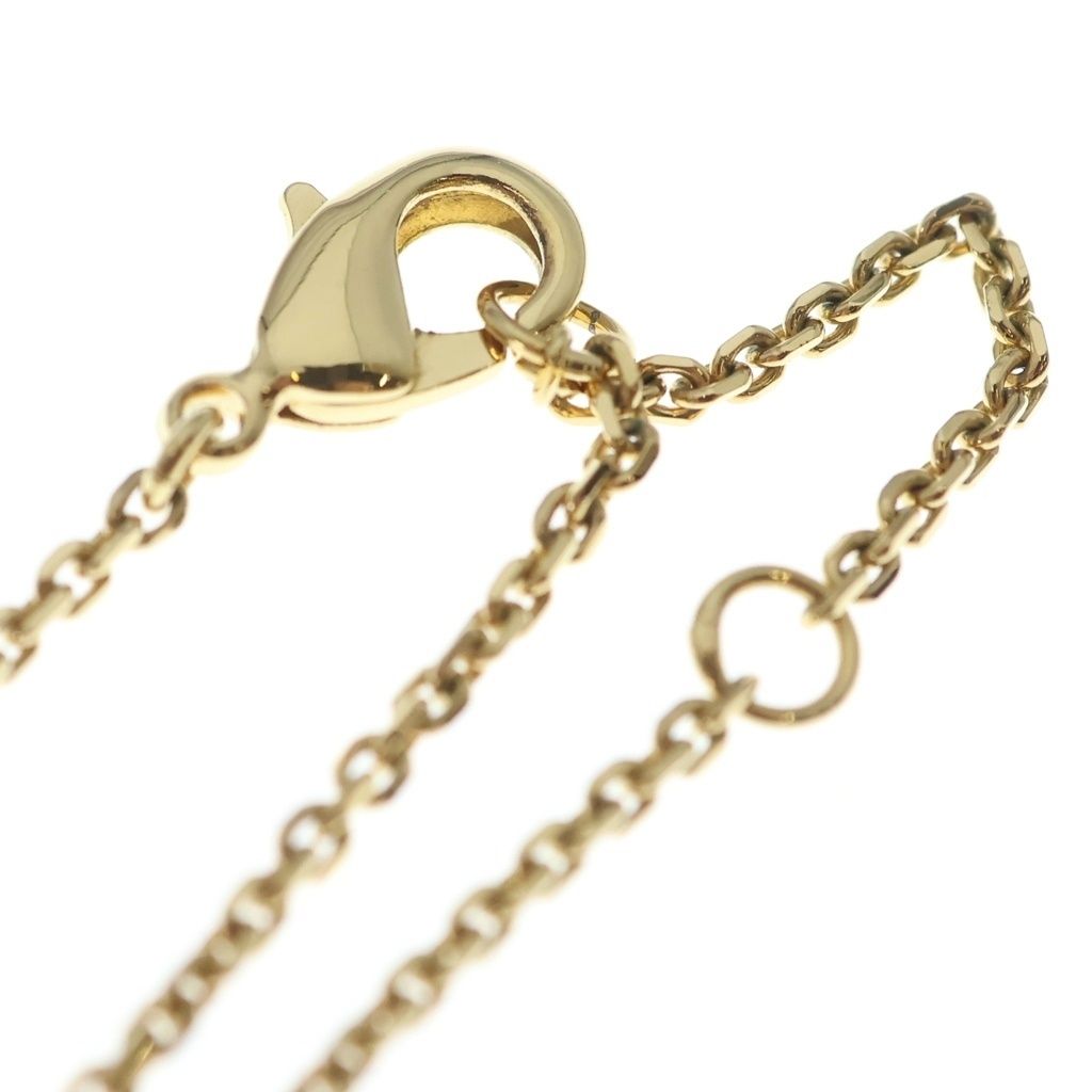 Dior CD Logo Faux Pearl Rhinestone Pendant Chain Gold — view 4