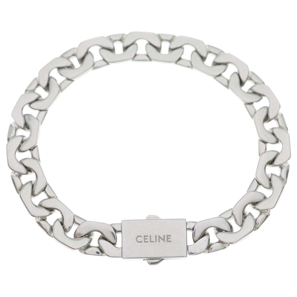 Celine Logo Bracelet Silver