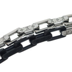 Louis Vuitton Collier Monogram Chain Necklace Silver Black — view 4