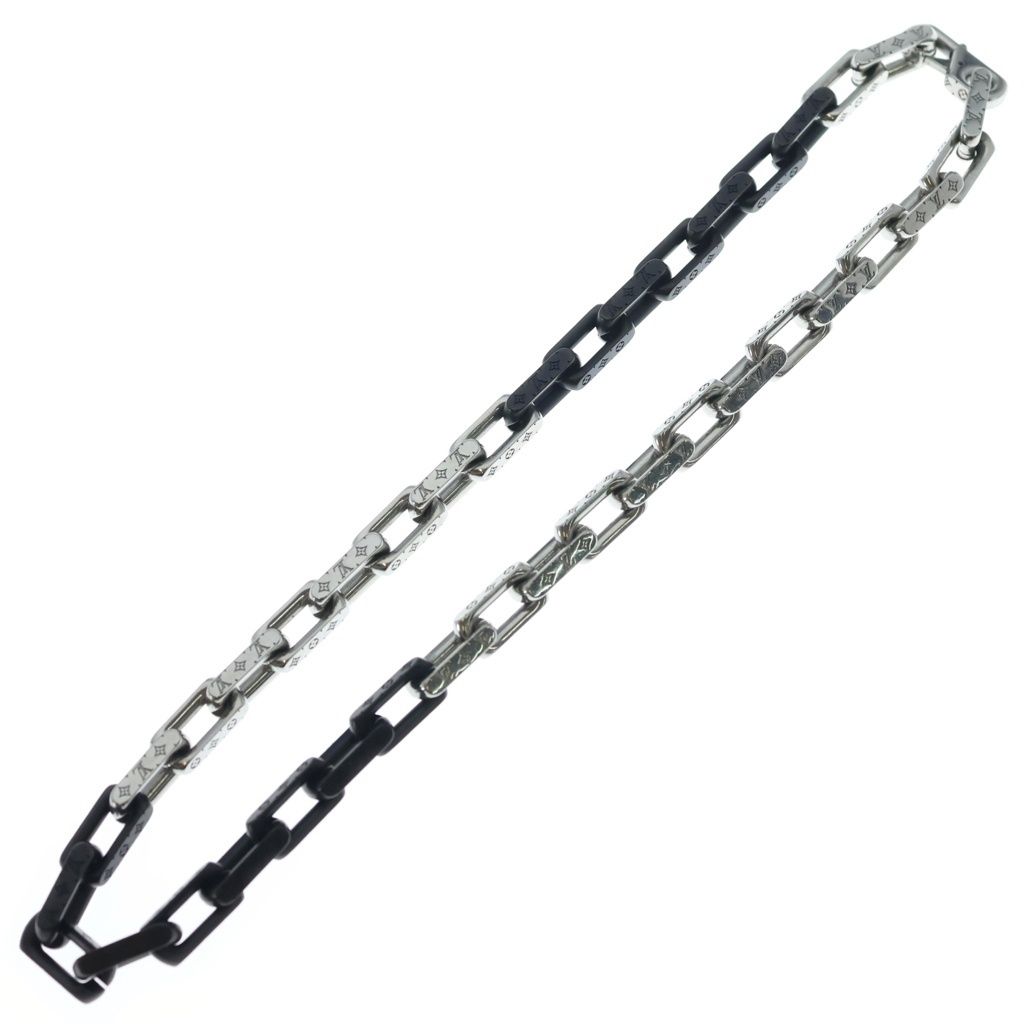 Louis Vuitton Collier Monogram Chain Necklace Silver Black — view 2