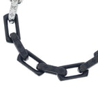 Louis Vuitton Collier Monogram Chain Necklace Silver Black