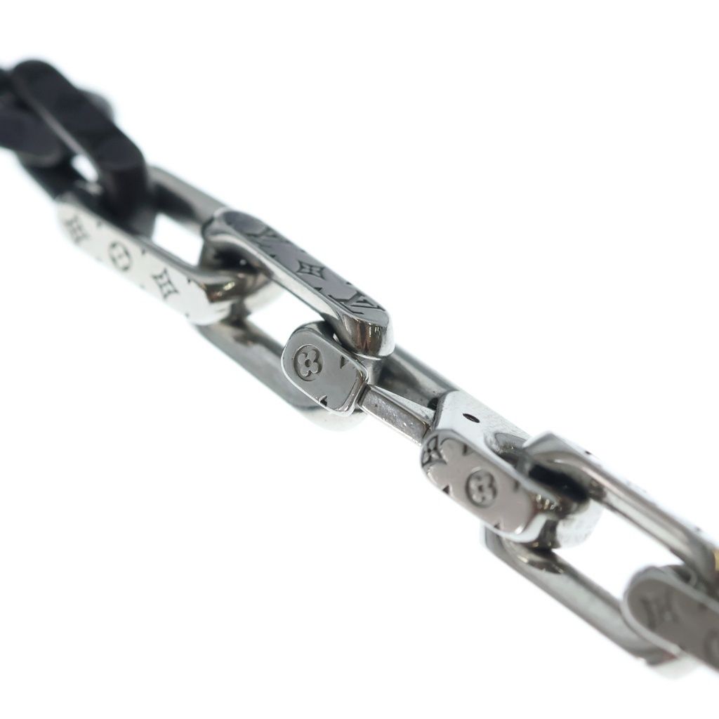 Louis Vuitton Collier Monogram Chain Necklace Silver Black — view 3