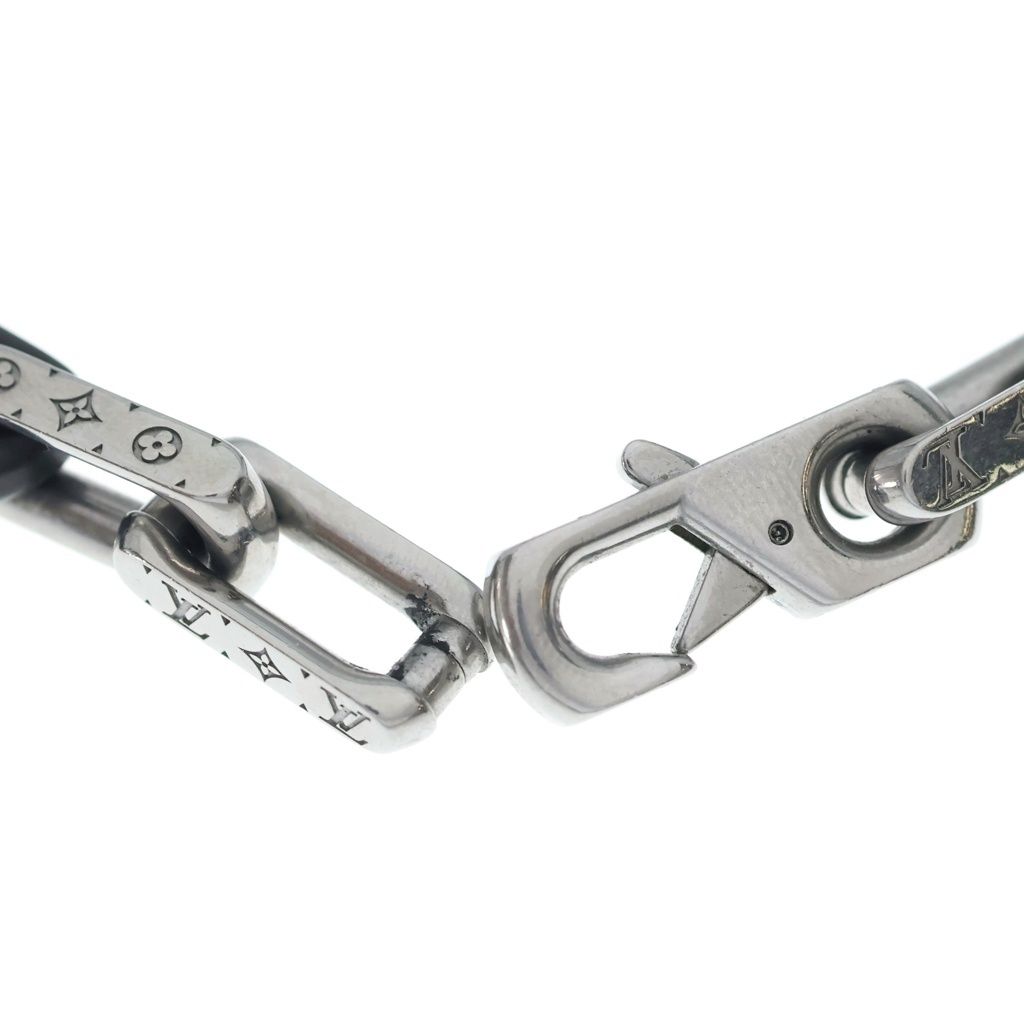 Louis Vuitton Collier Monogram Chain Necklace Silver Black — view 5