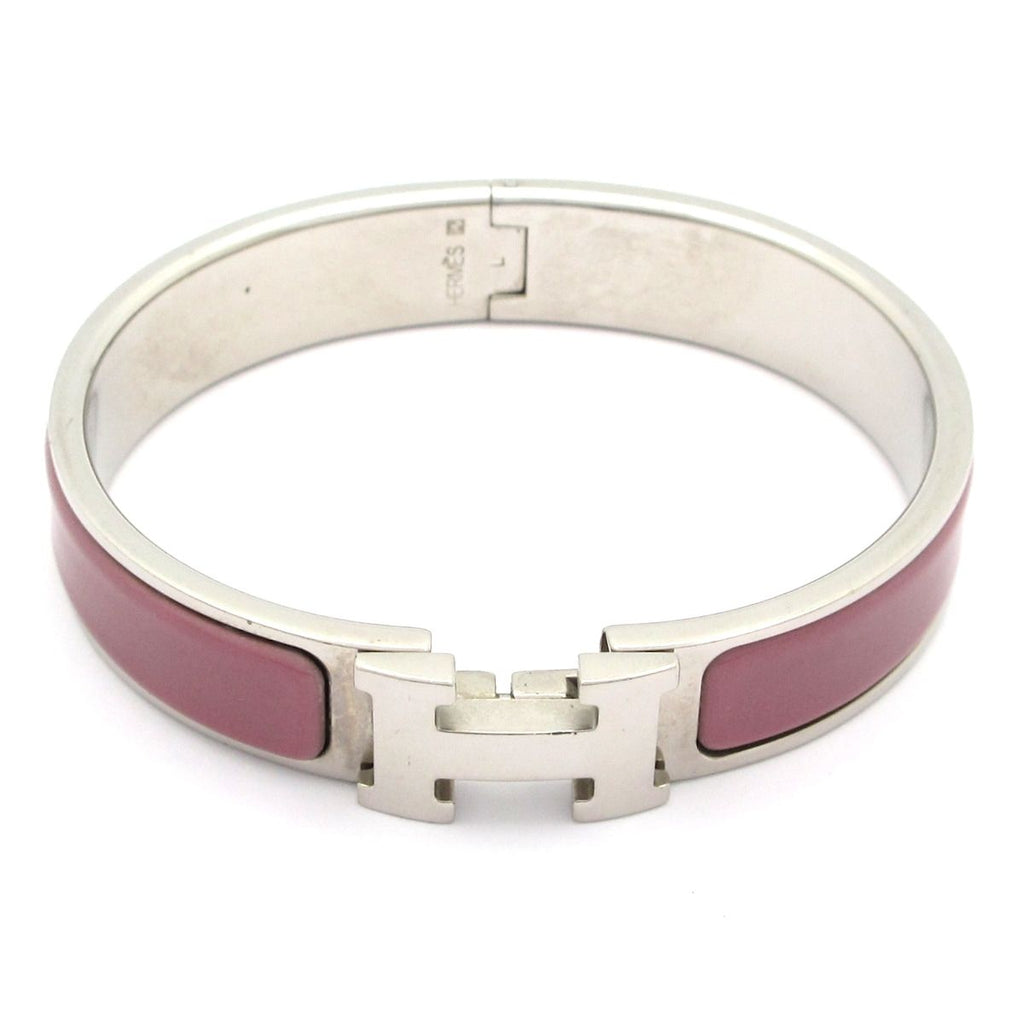Hermes Bangle Click Silver Purple Bracelet