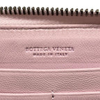 Bottega Veneta Wallet Intrecciato Pink Zip Around Embroidery Leather — view 5