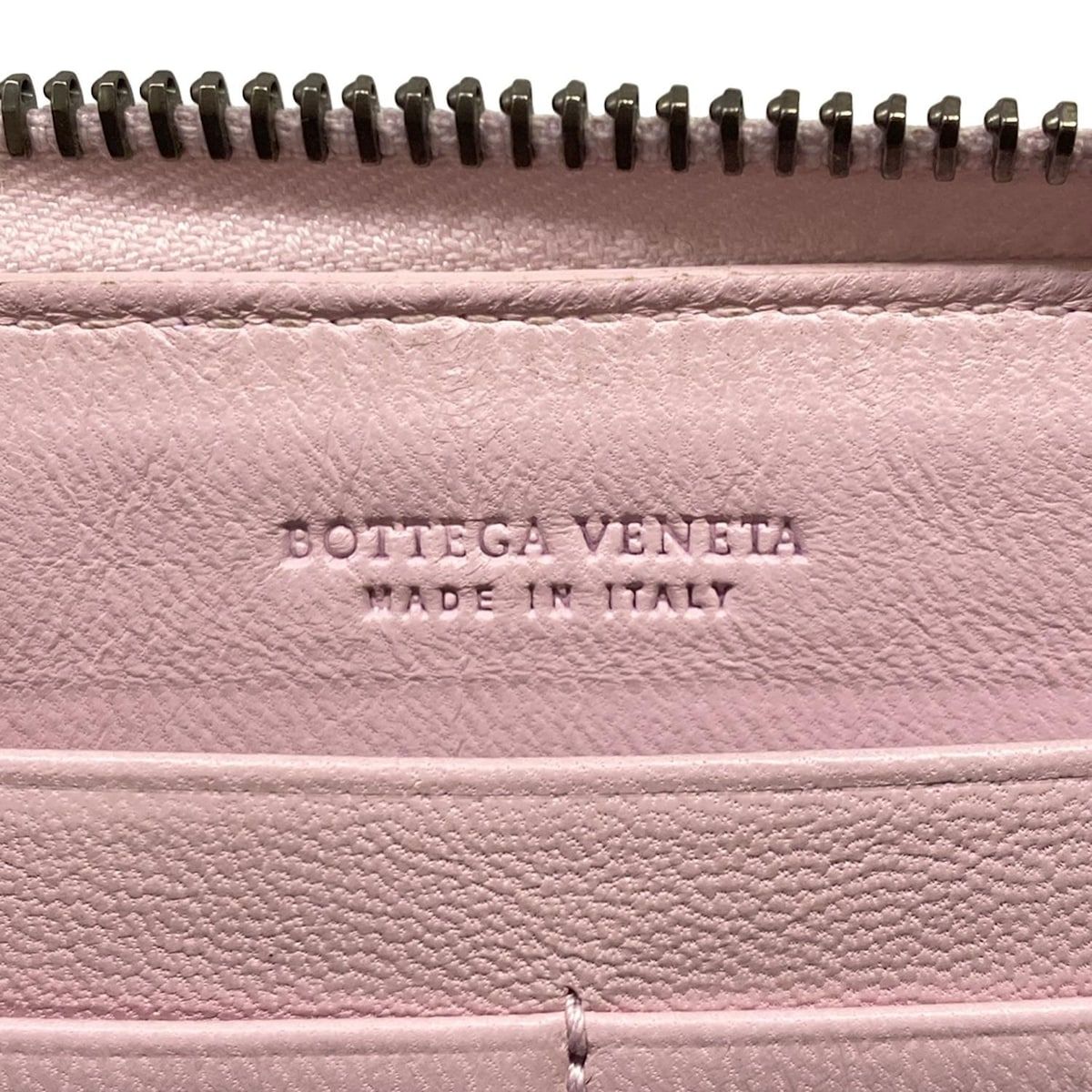Bottega Veneta Wallet Intrecciato Pink Zip Around Embroidery Leather — view 5