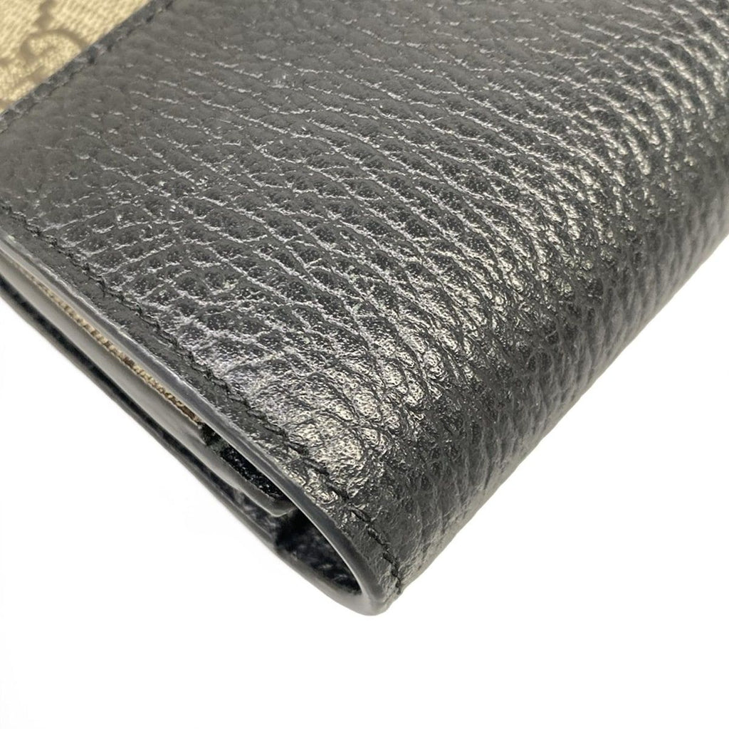 Gucci Wallet GG Marmont Continental Black Beige Ebony Leather — view 8