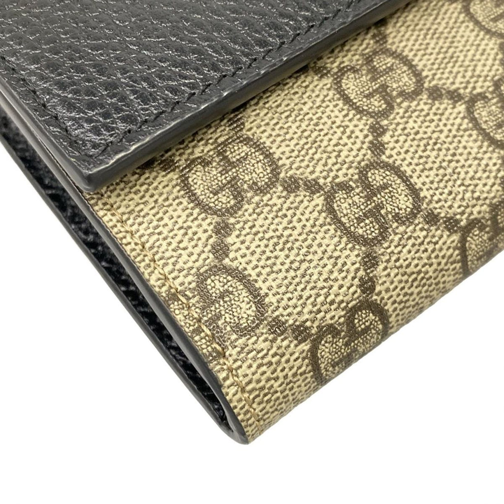 Gucci Wallet GG Marmont Continental Black Beige Ebony Leather — view 7