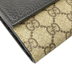 Gucci Wallet GG Marmont Continental Black Beige Ebony Leather — view 7