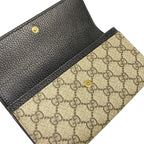 Gucci Wallet GG Marmont Continental Black Beige Ebony Leather — view 3