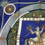 Hermes Carre 90 Feux D'artifice Silk Scarf Navy — view 2