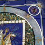 Hermes Carre 90 Feux D'artifice Silk Scarf Navy — view 3