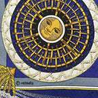 Hermes Carre 90 Feux D'artifice Silk Scarf Navy — view 6