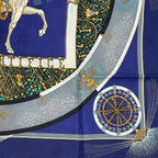 Hermes Carre 90 Feux D'artifice Silk Scarf Navy — view 5