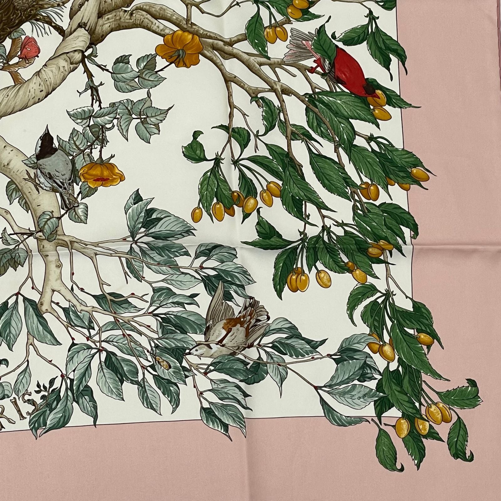 Hermes Carre 90 Coeur Des Bois in the Woods Navy Silk 100% Scarf — view 5