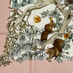 Hermes Carre 90 Coeur Des Bois in the Woods Navy Silk 100% Scarf — view 4