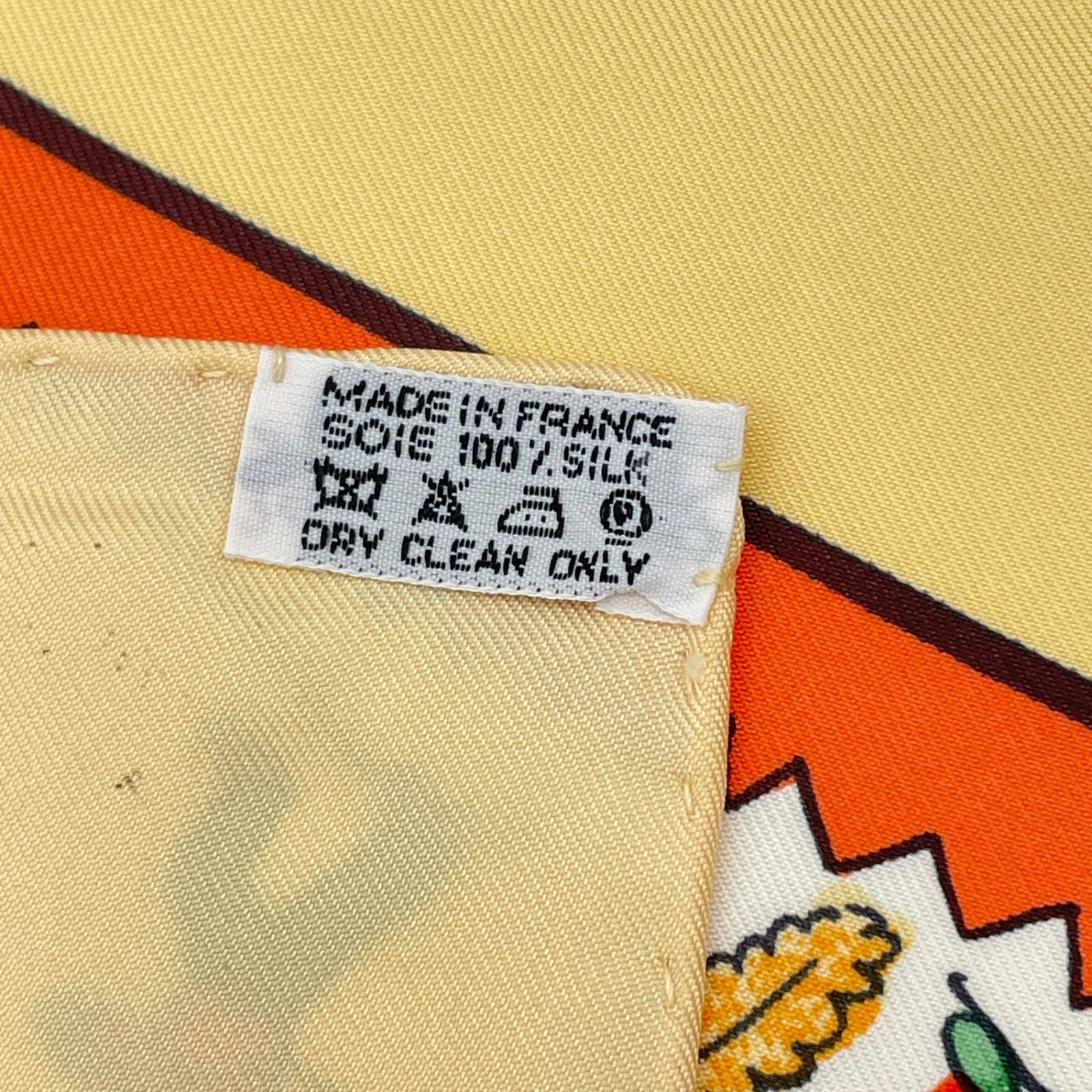 Hermes Carre 90 RE Tour a la Terre Return Silk 100% Scarf Yellow — view 7
