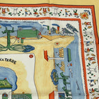 Hermes Carre 90 RE Tour a la Terre Return Silk 100% Scarf Yellow — view 3
