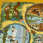 Hermes Carre 90 les Quatre Saisons Four Seasons Brown Animal Flower Scarf Silk — view 2