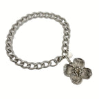 Tiffany & Co Twisted Rope Flower Charm Bracelet Silver Dogwood