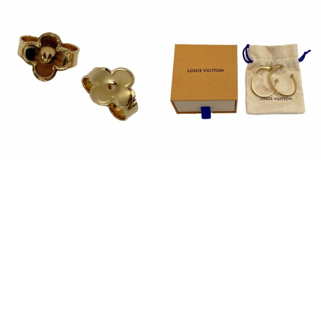 Louis Vuitton Hoop Nanogram Earrings Gold Box Cloth — view 8