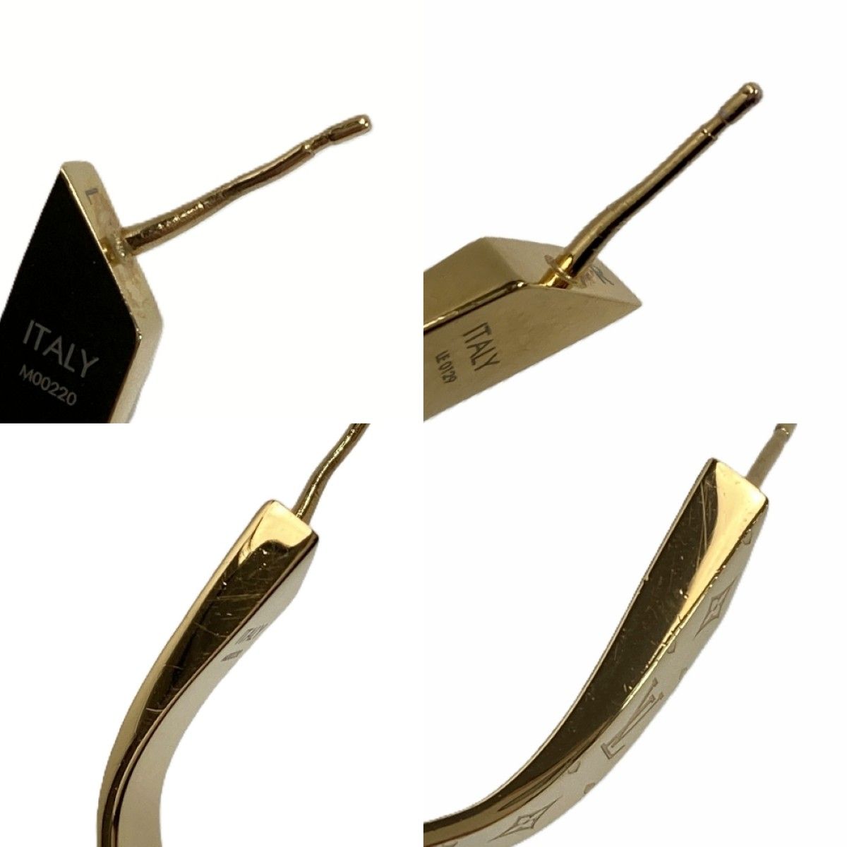 Louis Vuitton Hoop Nanogram Earrings Gold Box Cloth — view 6