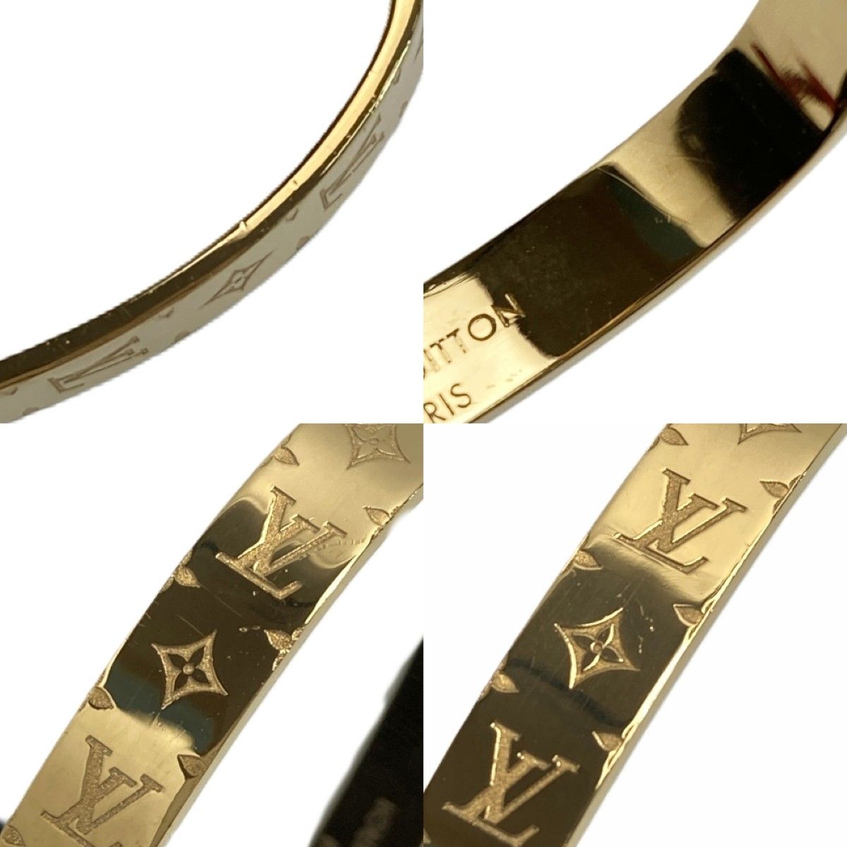 Louis Vuitton Hoop Nanogram Earrings Gold Box Cloth — view 7