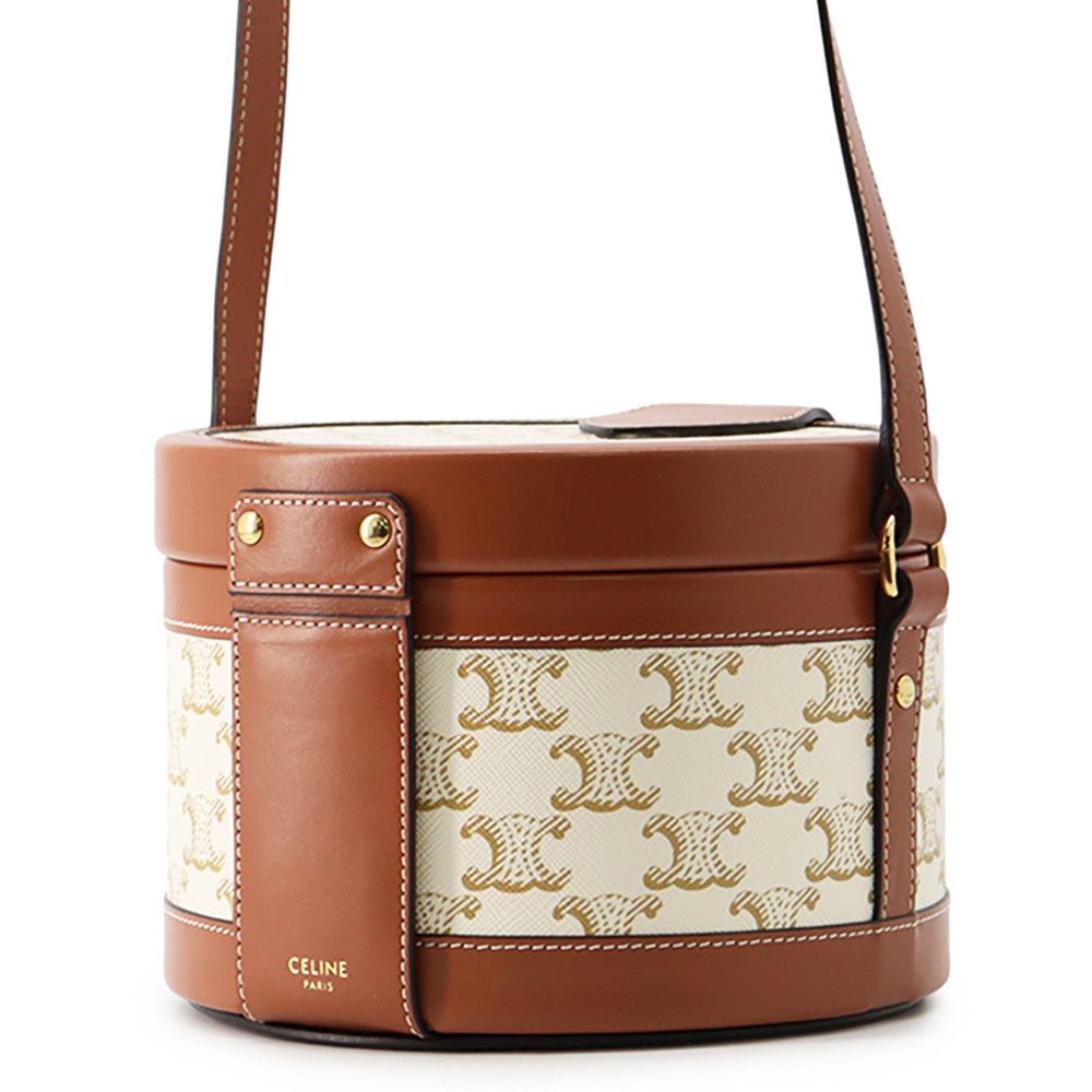 Celine Shoulder Bag Triomphe Tumble Leather White — view 2